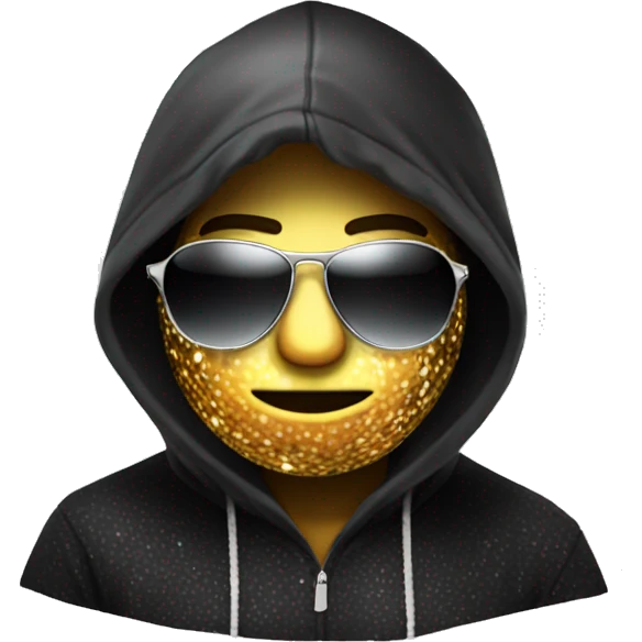 Discoball with sunglasses and a Black hoodie  emoji