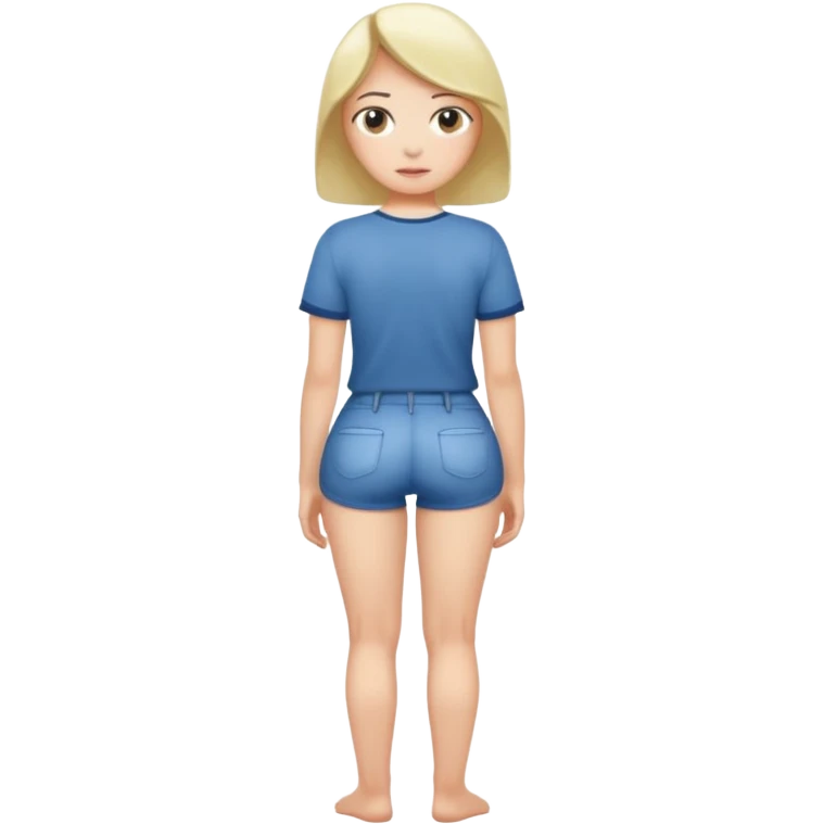 Naked but wearing shirt emoji girl full body no underwear butt turned around  emoji