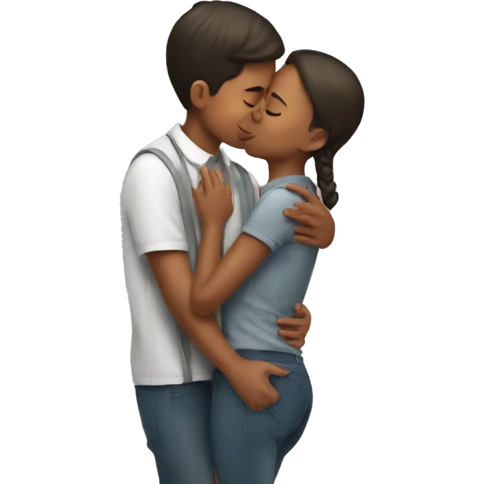 boy kissing girl cheek emoji