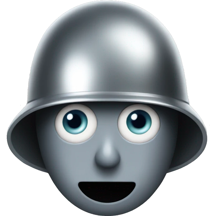 A steel helmet with eyes  emoji