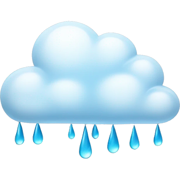 a cloud with a lot of rain, more rain drops emoji