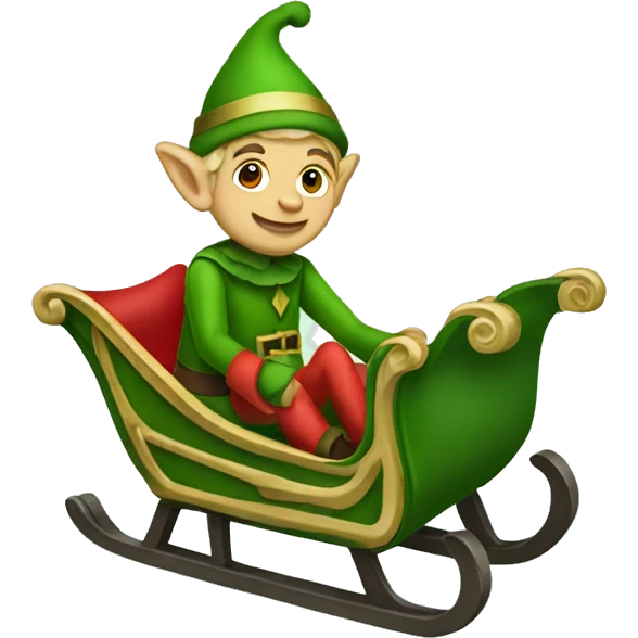 elf on a green sleigh emoji