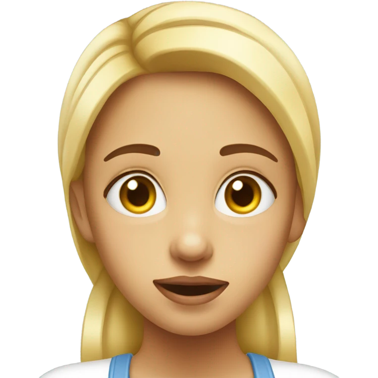 Girl looking up with mayonnaise spilled on her face emoji