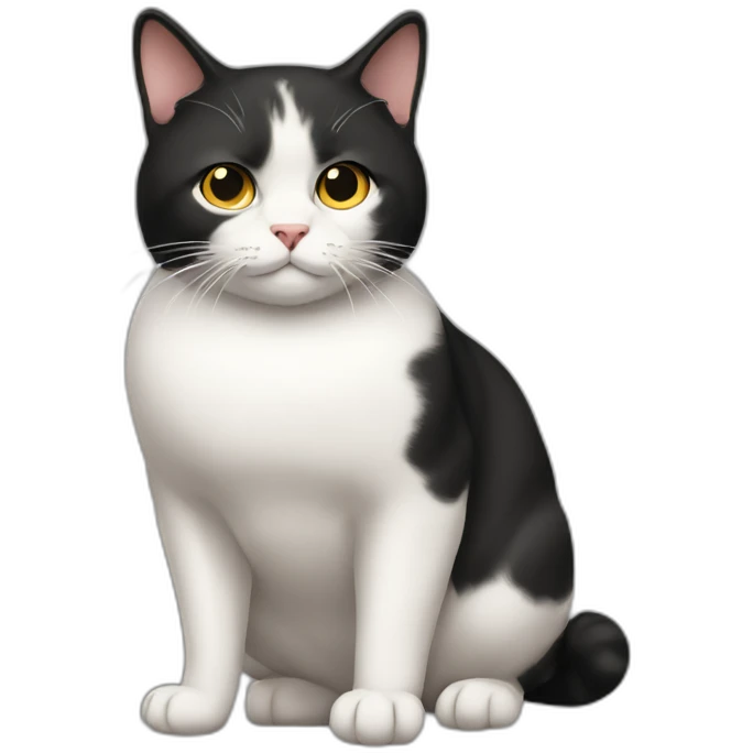 Cat black fat emoji