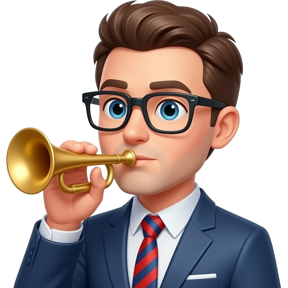 Use This image  and add  square Glasses blowing on a party horn with confetti all around emoji