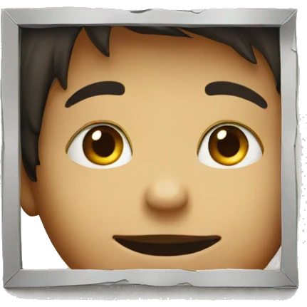 A boy hidden behind a wall holding an empty sign  emoji