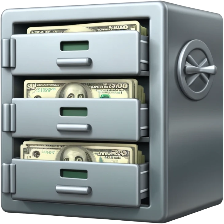 Money safe with money emoji