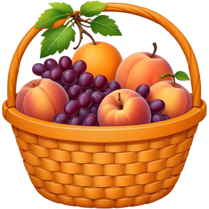 Orange basket with both food, drink and fruits emoji
