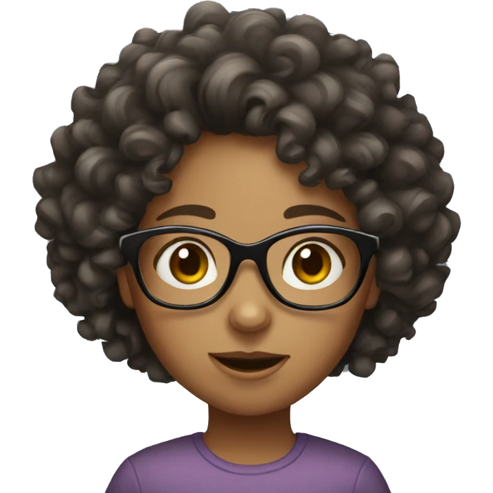 curly haired girl with glasses emoji