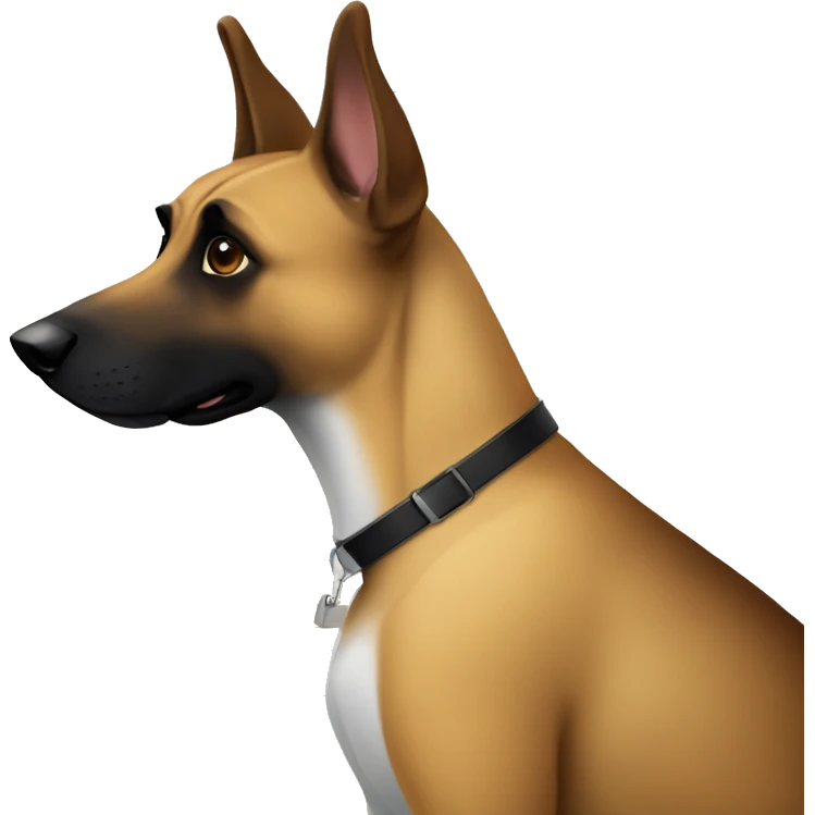 malinois prends des notes avec un livre emoji