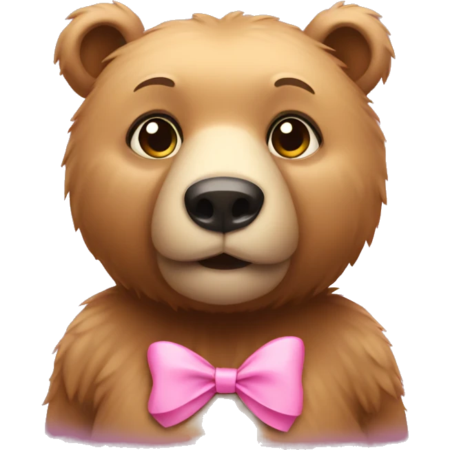 Bear wearing a pink bow  emoji