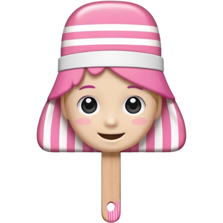 monochrome popsicle with eyes and headband wearing emoji