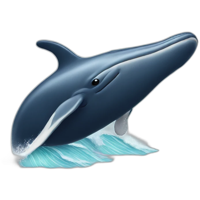 A whale surfing emoji