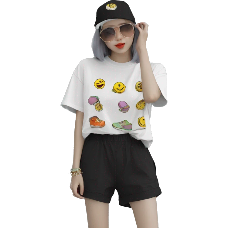 Skater fashion aesthetic baggy clothes graphic t shirt 420 emoji
