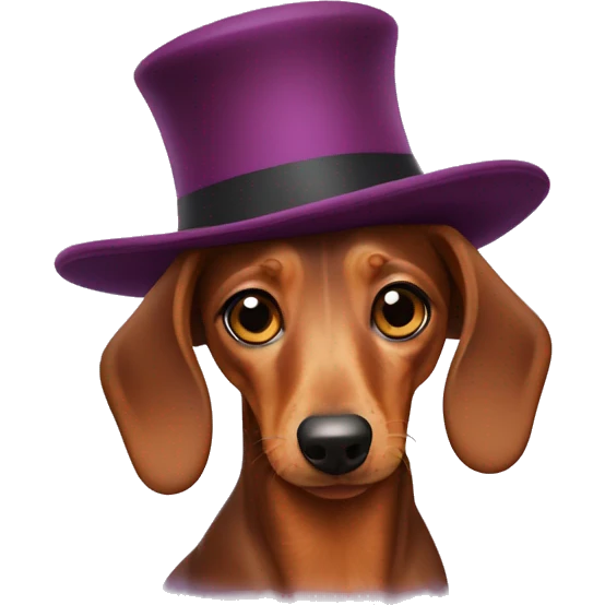 Dachshund with hat emoji