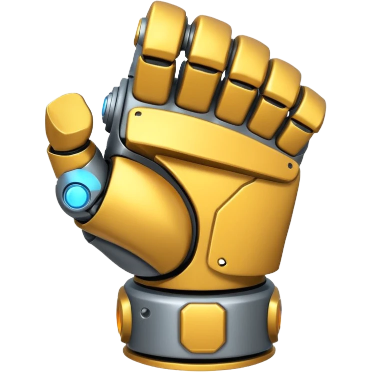 bulky robot fist, angled from below, emoji style emoji