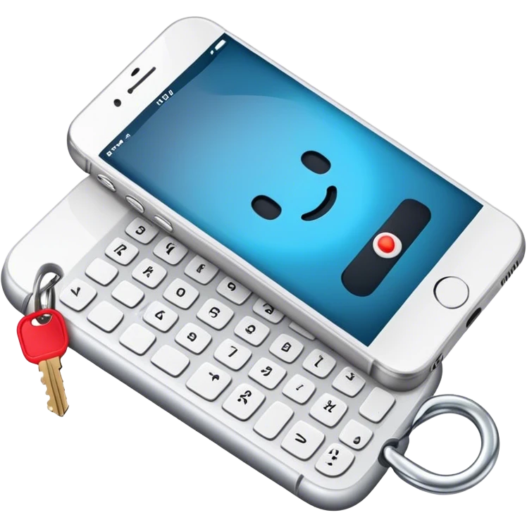 mobile phone and key emoji