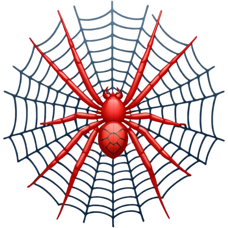 red dumb spider web emoji