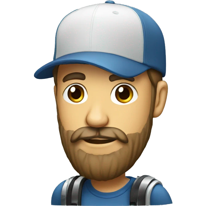 bearded man with a cap in front of a microphone emoji