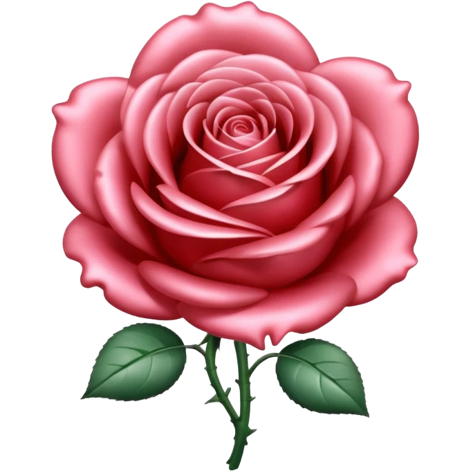 A rose emoji made of liquid silver metal minimalistic iOS emoji style, centered, emoji