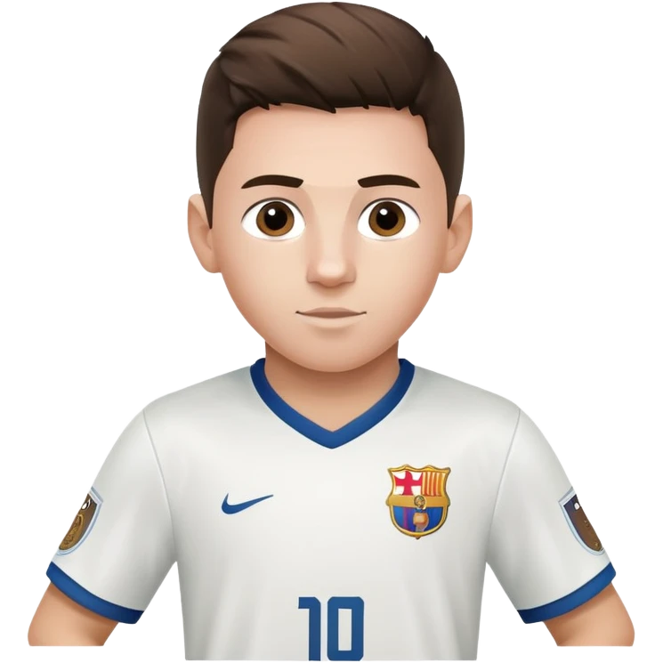 White football kid half shirt messi half shirt ronaldo emoji