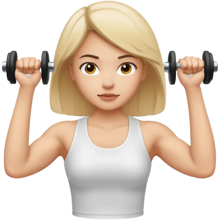 girl working out arms with a shirt on  emoji