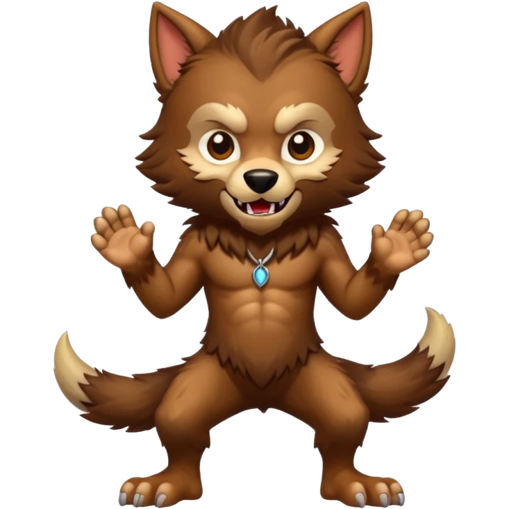 A Chibi style werewolf emoji