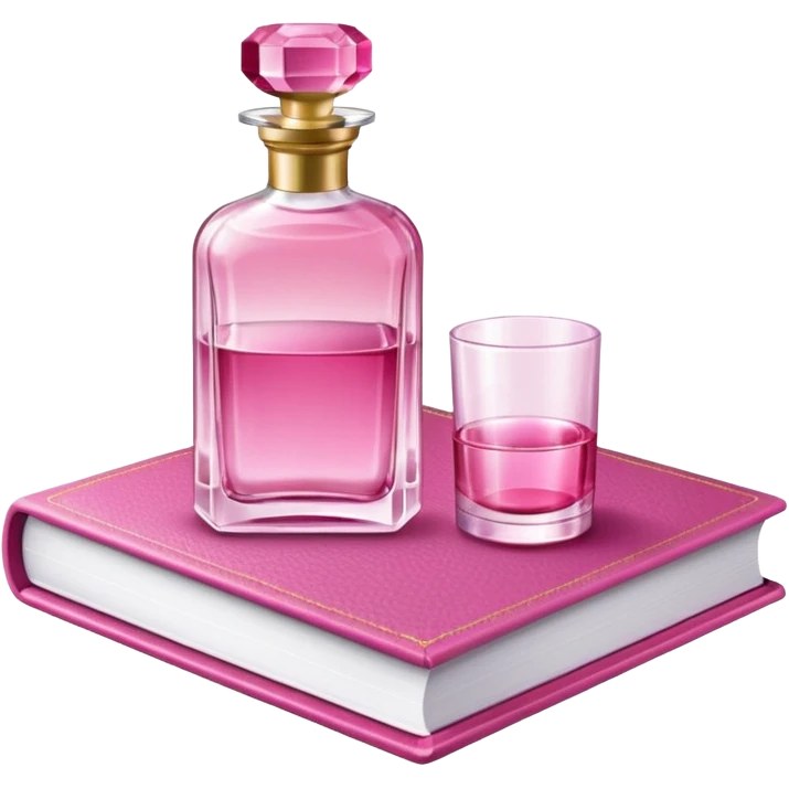 pink bookbook and fragance emoji