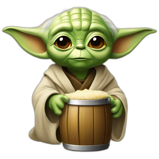 Yoda prend une bierre emoji