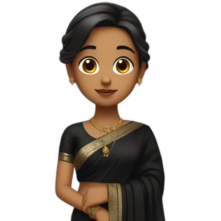  girl with black saree emoji