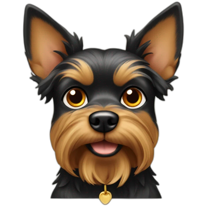 Yorkshire dog with pointed ears emoji