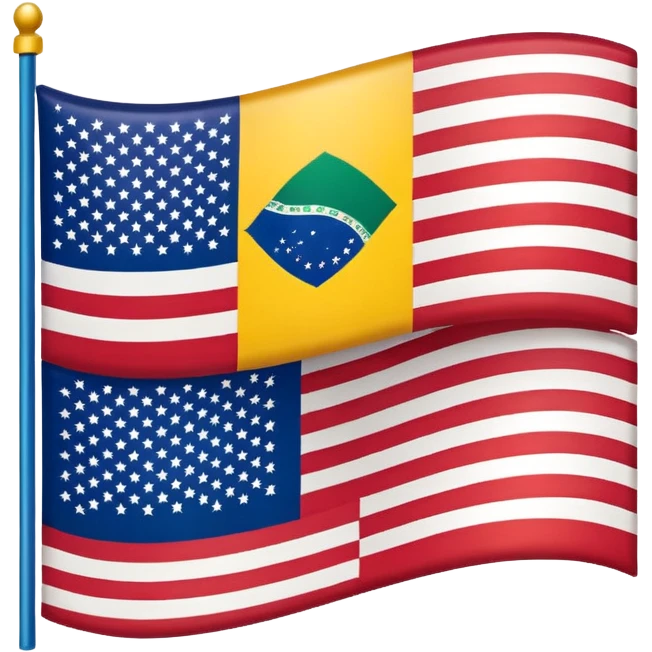 A Brazil Flag Mixed With USA Flag emoji