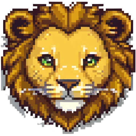 simple cute lion face emoji