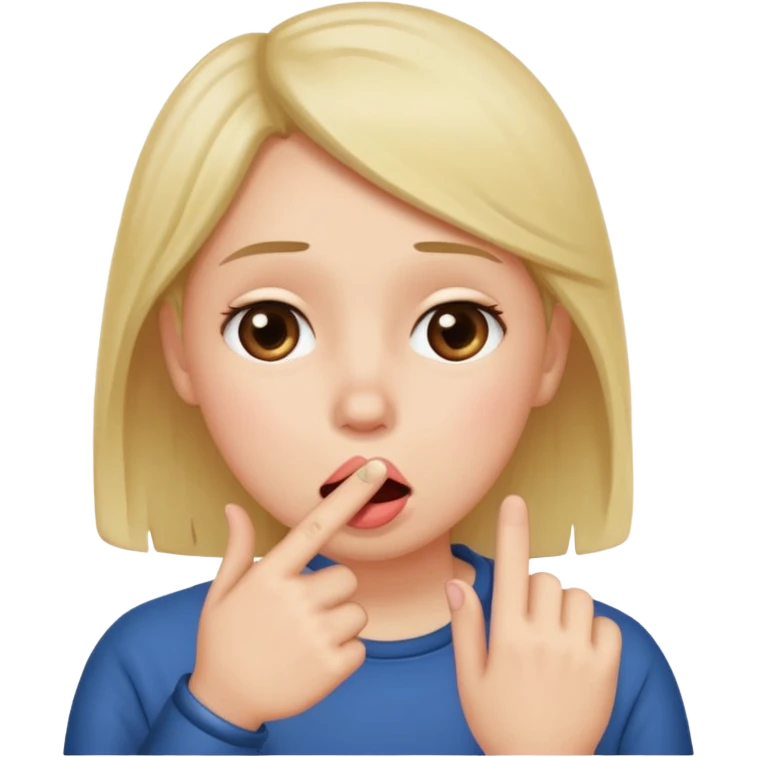 emoji imbarazzata con dito in bocca emoji