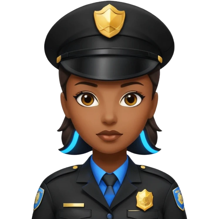 futuristic black woman cop emoji