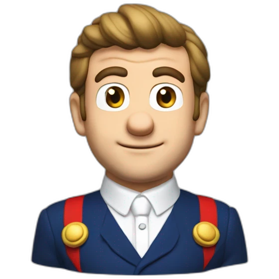 Emmanuel Macron déguisé en super mario emoji