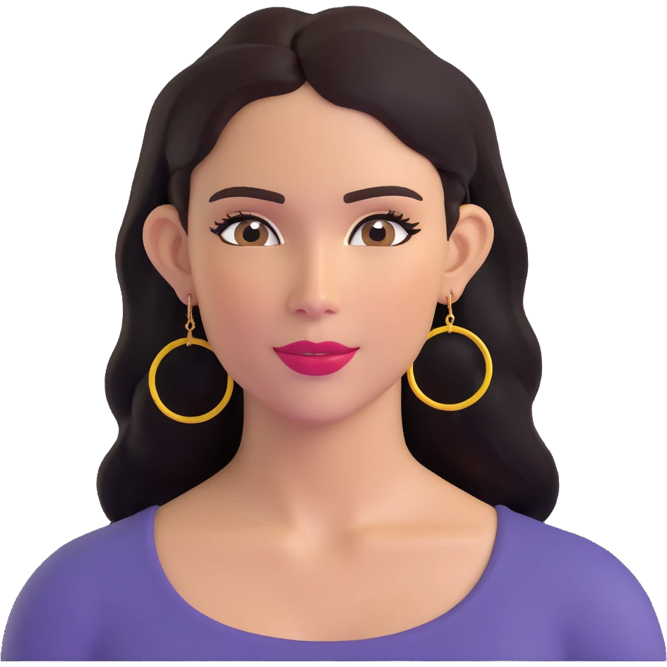 stylish Latina woman with hoop earrings emoji