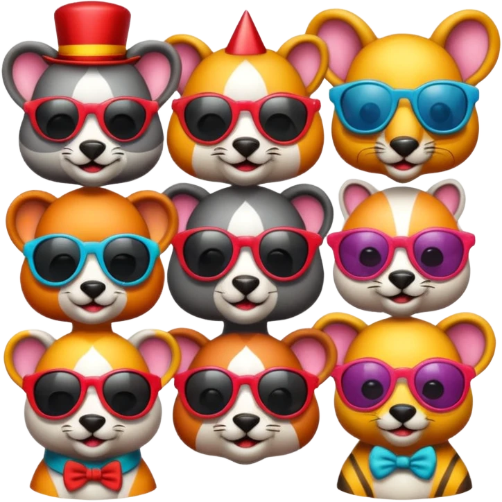 a sunglasses circus animals emoji
