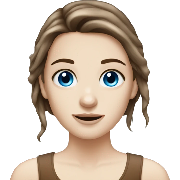 pretty white girl with brown hair and blue eyes emoji