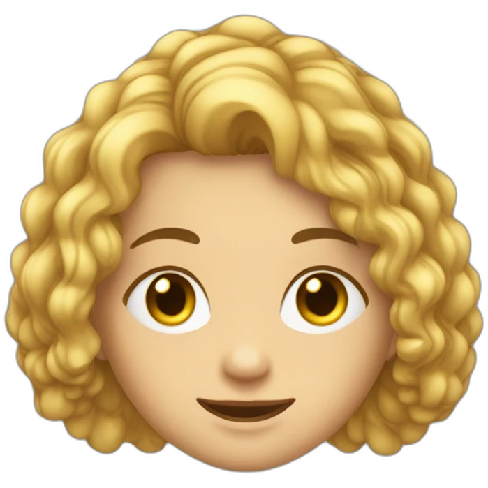 Adolescente piel clara pelo moreno cresta rizada emoji