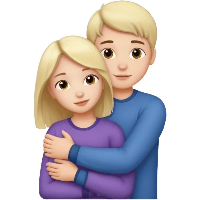 Cute girl hugging  a boy emoji