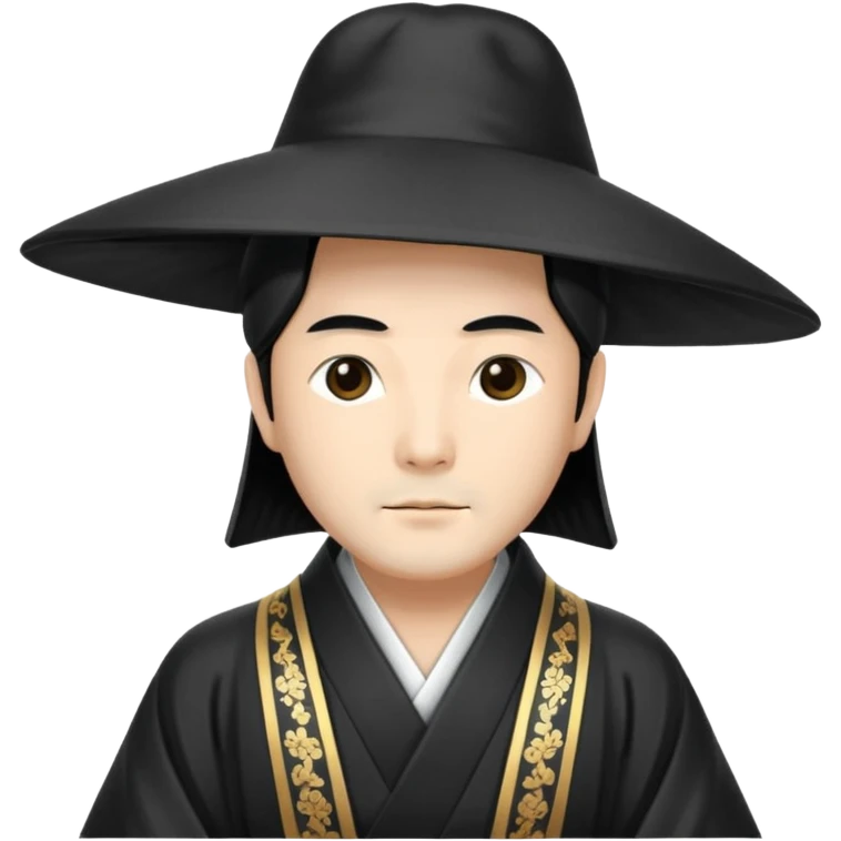 Japanese Court Lord Elegant noble in long robes with tall hat
 emoji