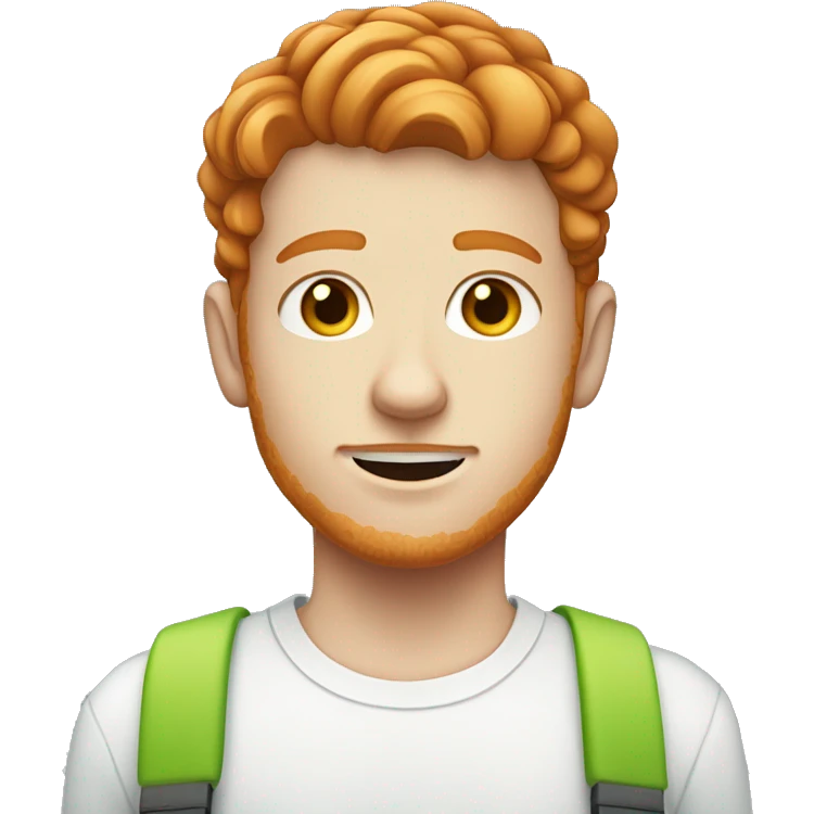 A ginger teenager with a stubble moustache light freckles and orthopaedic braces emoji