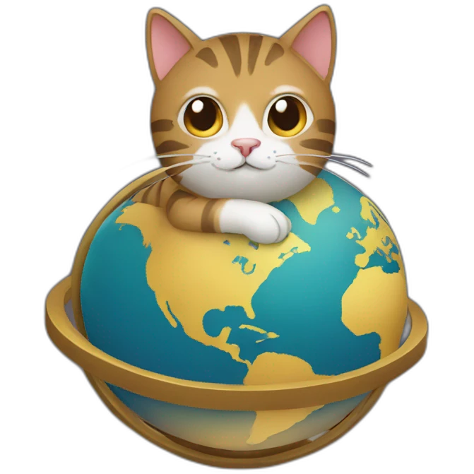 Cat on globe emoji