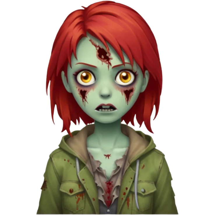 girl zombie with red hair emoji