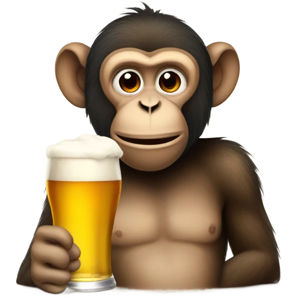 Monkey drinking beer  emoji