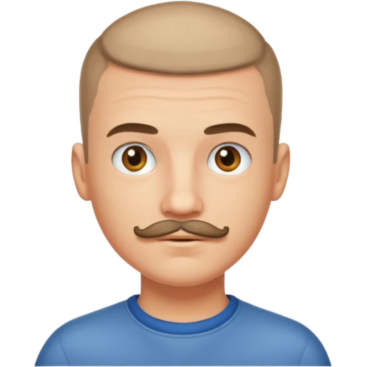 buzz cut boy with moustache emoji