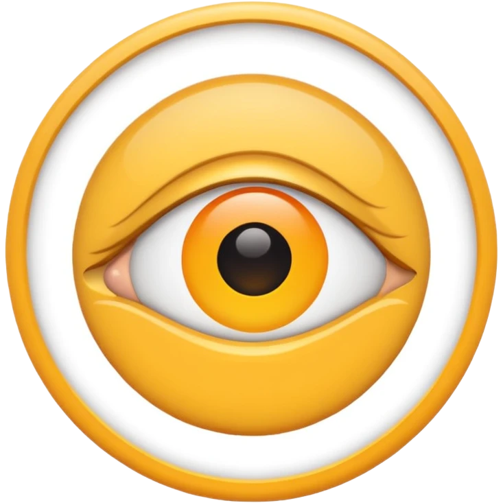 iOS emoji, minimal eye symbol, circle with dot, flat emoji