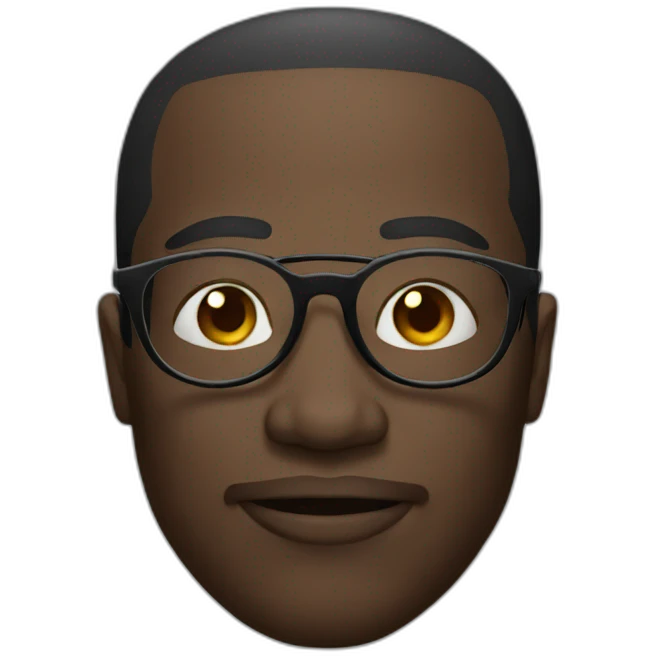 African man in round glasses emoji