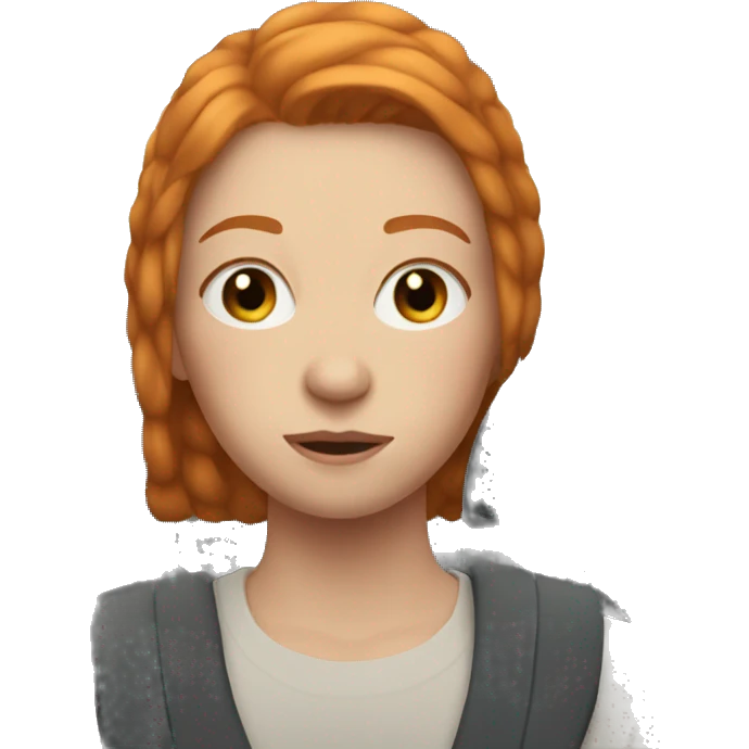 Aesthetic Ginger girl straight thick hair in a car emoji